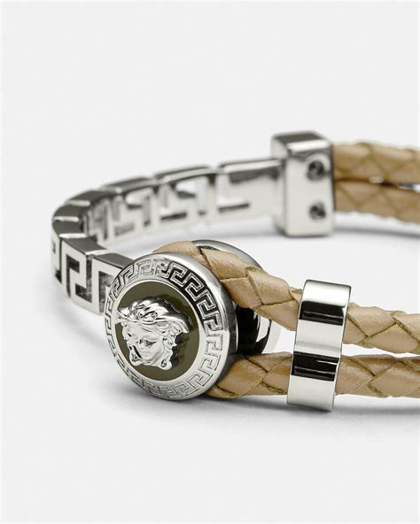 versace greca leather bracelet.